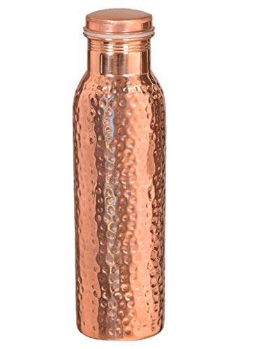 Botella de agua libre común de la junta de cobre 27-oz con la jarra india de la tapa para los beneficios de salud ayurvedic
