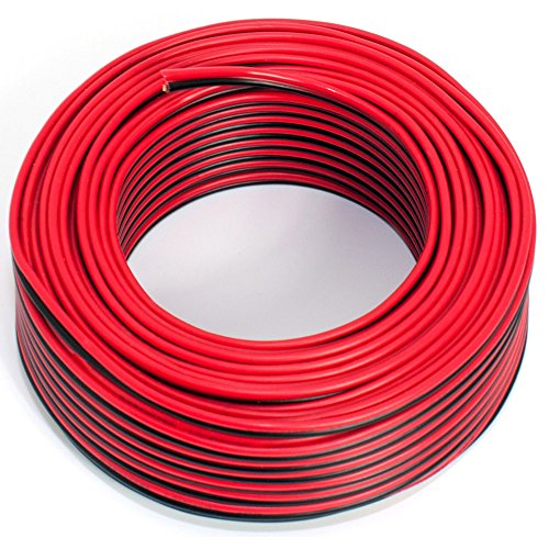 Cable para altavoces (2 x 0,75 mm², 25 m), color rojo y negro