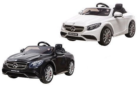 Codex Europe - Mercedes Benz S63 AMG - Coche Eléctrico Bateria / Automóviles Infantiles para Niños 12V -, con mando a distancia 2.4Ghz, ruedas EVA suaves - Negro - 124 x 60 x 34 cm