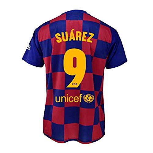 Conjunto Camiseta y pantalón 1ª equipación FC. Barcelona 2019-20 - Replica Oficial con Licencia - Dorsal 9 Suarez - 14 años