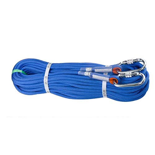 Cuerda de escalada cuerda auxiliar Longitud Supervivencia exterior de limpieza cable de la antena de 10 mm 10/15/20/30/50 / 100m y azul rojo de la cuerda de escalada YMIK ( Color : Blue , Size : 20m )