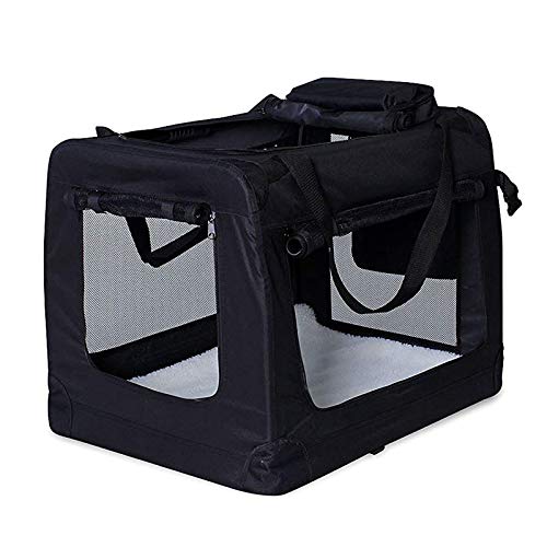 dibea Bolsa de Transporte para perros gatos box caja plegable (S) 50x34x36 cm Negro