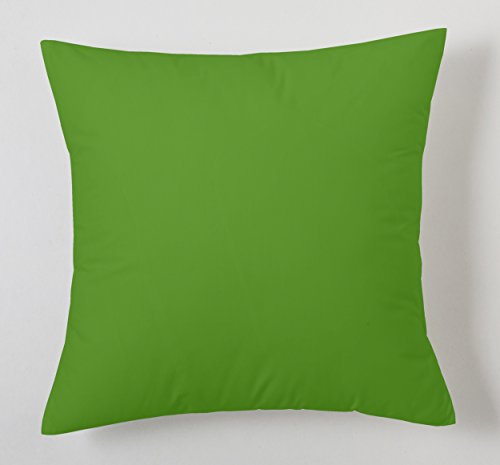 ESTELA - Funda de cojín Combi Lisos Color Verde - Medidas 40x40 cm. - 50% Algodón-50% Poliéster - 144 Hilos