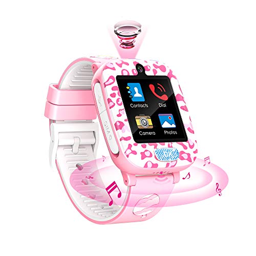 Fitonme Reloj Inteligente para niños,Reloj Inteligente Teléfono niños niñas con HD Pantalla táctil Música Cámara Juego Calculadora Smartwatch 3-12Y Regalos cumpleaños (Rosa)