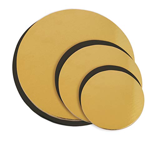 Framboiselle 8961 - Lote de 6 soportes para tartas (diámetro de 14,18,22 cm), color dorado y negro