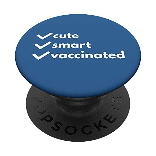 Lindo inteligente vacunado Las vacunas Meme PopSockets PopGrip: Agarre intercambiable para Teléfonos y Tabletas