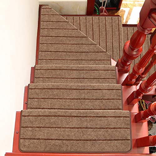 LIYONG Pisadas de escaleras, alfombras Antideslizantes, Forros de Goma Antideslizantes, Especialmente diseñados para Pasos de Madera Interiores (marrón, 65 cm × 24 cm)