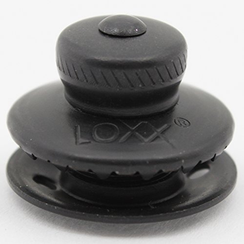 Loxx Tenax Carbio - 10 piezas de parte superior de cabeza pequeña (latón cromado), color negro