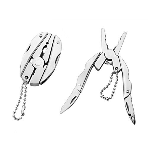 Mini Pocket Knife Multi-Tool Outdoor Camping Survival Folding Screwdriver Plier, Multitool with Spring-Action Pliers