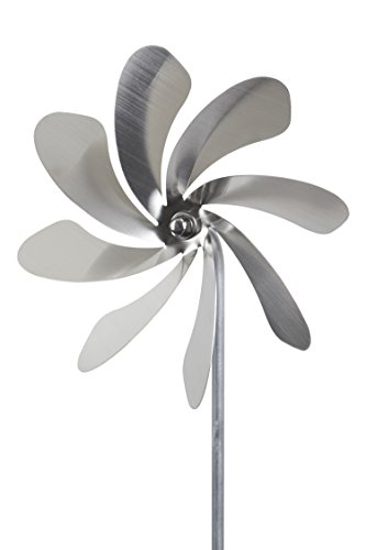 Molinillo de viento Speedy20 de steel4you; modelo A1002, hecho de acero inoxidable, diámetro del rotor de 20 cm, rodamiento de bolas, decoración para jardín, fabricado en Alemania