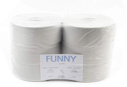 Paquete de 6 rollos de papel higiénico reciclado 2 capas extragrande 25 cm de diámetro