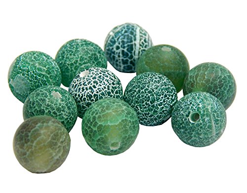 Perlas de piedras preciosas de 4 mm, ágata mate, selección de colores, juego de bola, piedra natural esmerilada, perlas semipreciosas, perlas con agujero para enhebrar, perlas (verde)