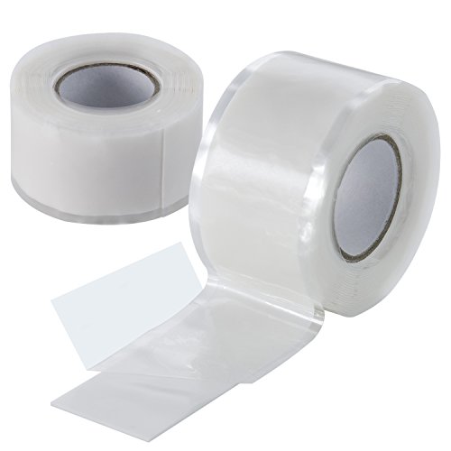 Poppstar - Cinta de silicona de autofusión, 2 x 3 m, ideal como cinta de reparación, cinta aislante y cinta de sellado (estanca, hermetica), 25mm de ancho, color blanco