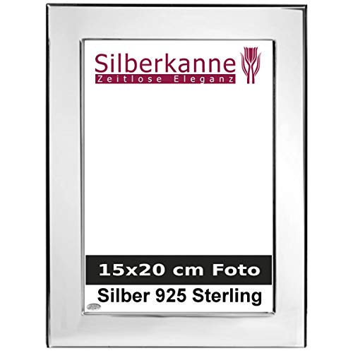SILBERKANNE Silberkanne Palma - Marco de fotos (15 x 20 cm, plata de ley 925, dorso de madera)