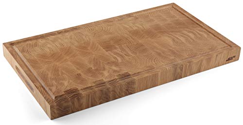 Simply Wood Premium Tabla de cortar bloque de servir, tabla de madera rectangular de larga duración, para servir alimentos, regalo (54 x 30 x 4 cm, madera de roble)