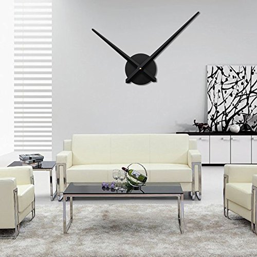 URAQT Reloj Pared Grande 3D, DIY Reloj Pared Salon, Reloj de Pared Adhesivo y Mecanismo, Moderno Decoración Ideal para la Casa Oficina Hotel