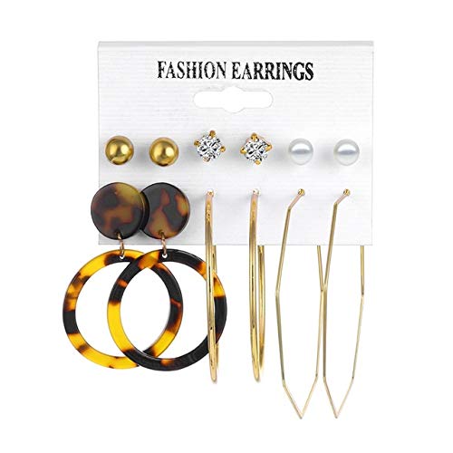 Wonderful Day Oversize Gold Circle Big Circle Hoop Earrings Set para Mujeres Vintage Steampunk Ear Clip Wedding Party Jewelry Gift, ZL0001057-3