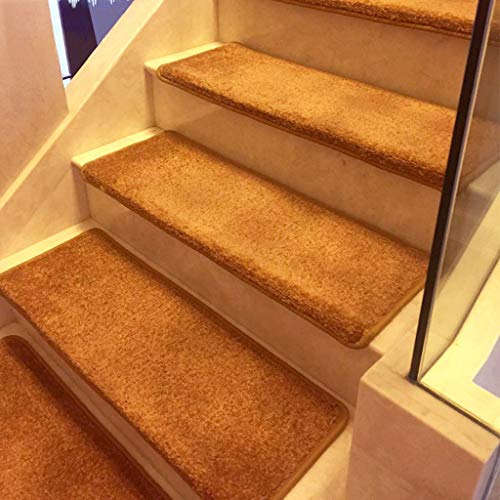 ZEQUAN Pisadas de escaleras, alfombras Antideslizantes, Forro de Goma Antideslizantes, Especialmente diseñados para Pasos de Madera Interior (marrón Puro, 65 cm x 24 cm)