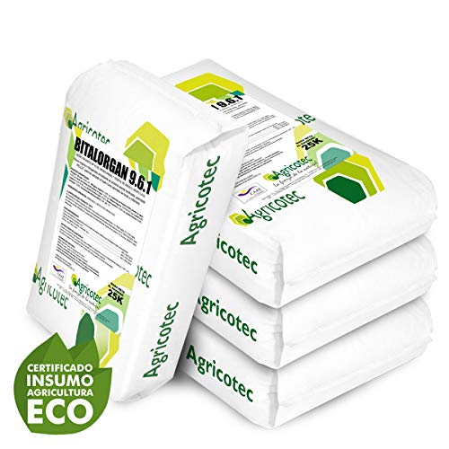 Abono Organico Ecologico NPK 9-6-1. Rico en materia orgánica y ácidos húmicos (25kgs)