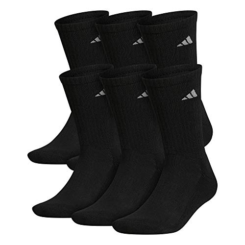 adidas - Calcetines deportivos acolchados para hombre (6 pares), Hombre, 102402, Negro / Aluminio 2, L