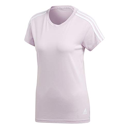 adidas Essentials 3S Slim tee – Camiseta, Todo el año, Mujer, Color Aero Pink s18/White, tamaño Large