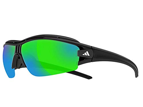 adidas Evil Eye Halfrim Pro - Gafas de sol (talla pequeña, color negro y verde, talla única)