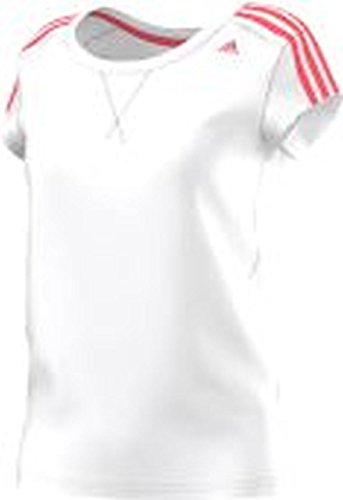 adidas Shirt Essentials 3S tee Camiseta, Mujer, Blanco/Rojo, XXS