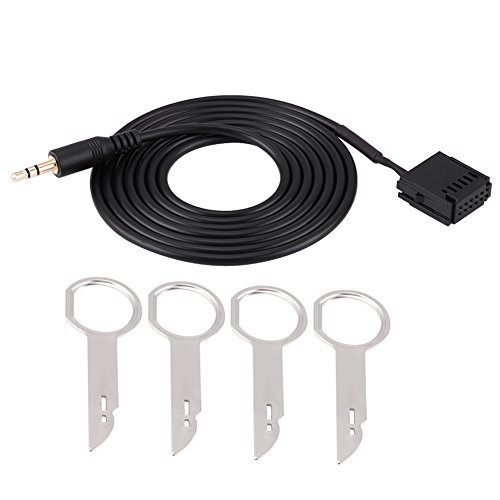 AUX Cable/Auxiliar de Audio para Automóvil Adaptador de Cable Auxiliar para 6000CD Mondeo Fiesta con Llaves de Herramienta de Extracción de CD