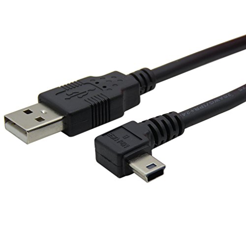 CableDeconn 180CM Mini USB B Type 5pin Male Left Angled 90 Degree to USB 2.0 Male Data Car GPS Devices Cable