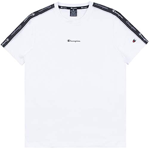 Champion Seasonal American Tape Crewneck T-Shirt Camiseta, White, XL para Hombre