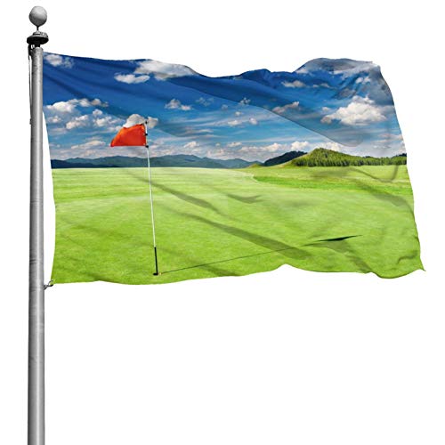 GKAOSPLSR Campos de golf con bandera en el agujero, bandera de jardín con doble costura con ojales de latón de 10,6 x 15,2 m de bienvenida, banderas de brisa para patio, interior y decoración de casa
