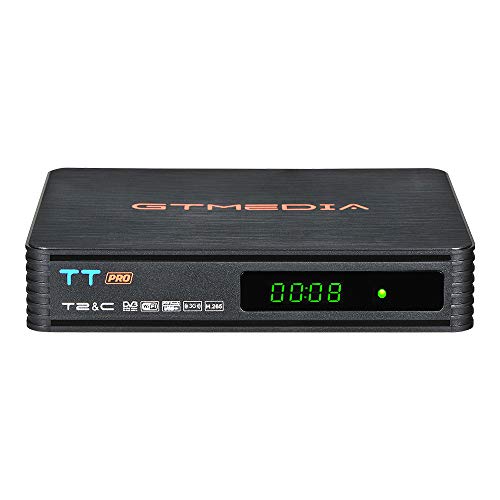 GT MEDIA TT Pro Decodificador TDT HD DVB-T/T2 Sintonizador de TV por Terrestre Cable con Antena WiFi USB MPEG-2/4 H.265 1080P Full HD PVR Receptore de TDT