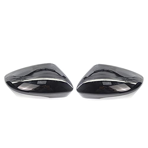 HAHASG   Tapas de Espejo retrovisor de Coche Negro Brillante de Color de Fibra de Carbono ABS , para Volkswagen Beetle CC EOS Passat B7 Scirocco, para Jetta MK6-Black
