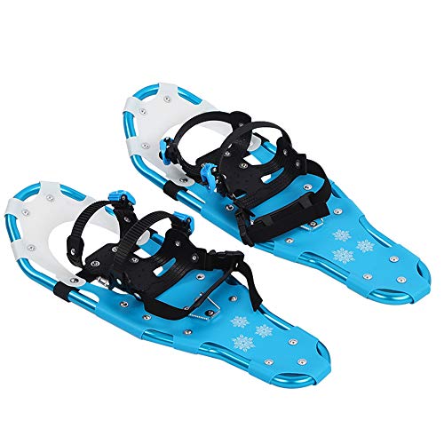 Keenso Zapatos de Nieve de 25 Pulgadas Raquetas de Nieve de montañismo Zapatos de Senderismo en la Nieve Marco de Aluminio Ligero Caminar Flexible con Hebilla