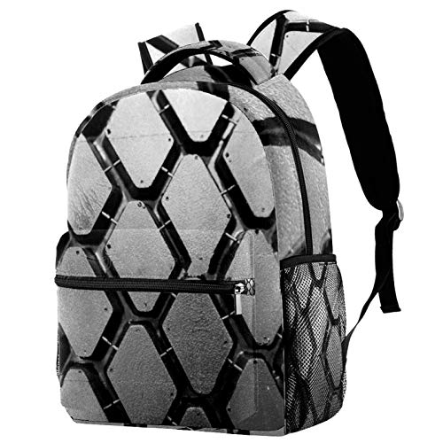 Mochila ligera de 30,48 cm para la escuela, mochila informal resistente para viajar con bolsillos laterales de botella, botes abstractos