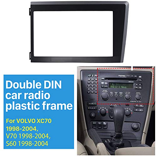 NBVNBV 2 DIN Marco para Radio Coche Ajuste para Volvo XC70 V70 S60 1998-2004, Marco Adaptador Autoradio/Placa Frontal Estéreo/Panel de Audio/Kit de Instalación de Autoradio CD