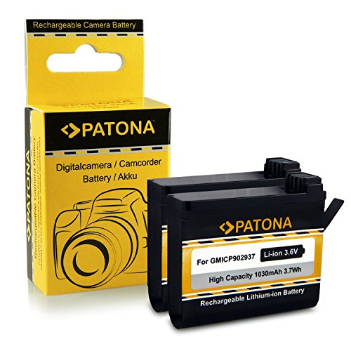 PATONA 2X Bateria GMICP902937 Compatible con Garmin Virb Ultra 30, de Calidad Probada y fiable