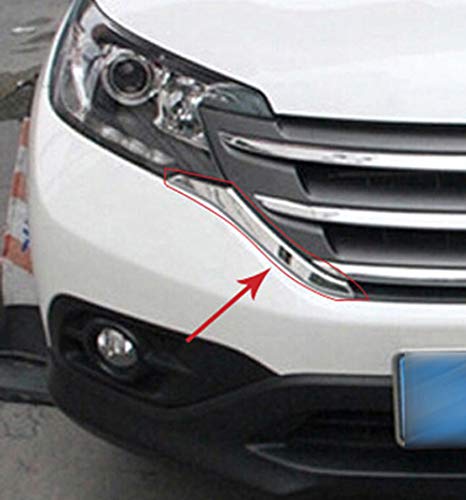 Rejilla del lado de la parrilla del lado frontal del automóvil Insertar para Honda CRV CR-V 2012 2013 2014 ABS cromo 2pcs / set