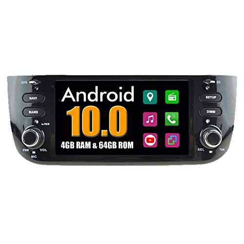 RoverOne Sistema Android Autoradio para Fiat Linea Abarth Punto EVO 2012 2013 2014 2015 con Multimedia Estéreo GPS Navegación Radio Bluetooth USB Mirror Link