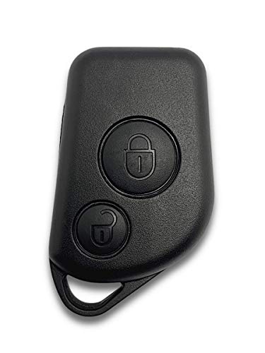 Shoppy Lab Shell Key Control Remoto 2 Botones Reemplazo Compatible para Citroen Saxo Xsara Picasso Elysee Berlingo Car Cover Color Negro Sin batería Sin transpondedor