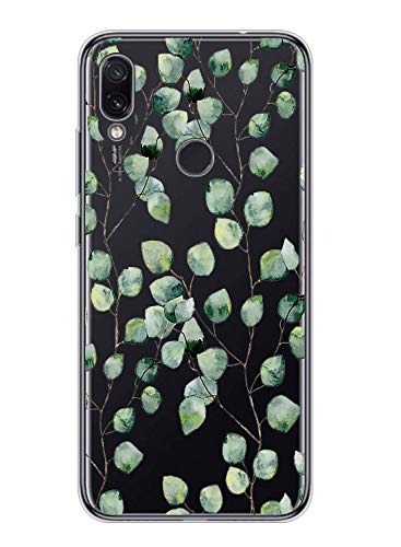 Suhctup Compatible con Xiaomi Redmi Note 8T Funda Flor de TPU Transparente Diseño de Flores Patrón Cárcasa Ultra Fina Suave con Dibujos Claro Silicona Antigolpes Proteccion Caso（A3）