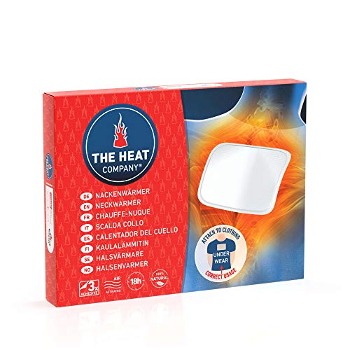 THE HEAT COMPANY Calentador del Cuello - 3 piezas - EXTRA CÁLIDO - adhesivo - Calentador Cuerpo - 18 horas de calor acogedor - calor instantáneo - activado por aire - puro natural