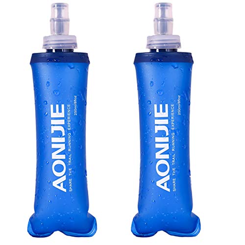 TRIWONDER TPU Botella Soft Flask Bolsa de Hidratación Plegable a Prueba de Fugas Ideal para Mochila de Hidratación para Correr Ciclismo Senderismo (250 ml / 8.45 oz - Paquete de 2)