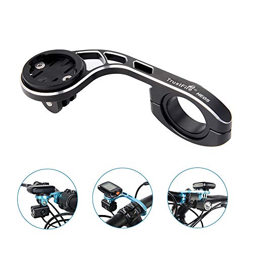 TrustFire - Soporte para bicicleta, para GPS, Ciclocomputador, soporte de manillar para cámara deportiva, Go Pro, Garmin Edge, Bryton - ajustable (negro, azul y rojo), Negro