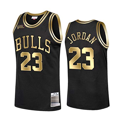XXJJ Jordan Bulls 1998 Final Champion - Camiseta de baloncesto para hombre # 23, chaleco de gimnasio negro retro, camiseta deportiva, ropa de hip hop de los 90S para fiesta negro-XL