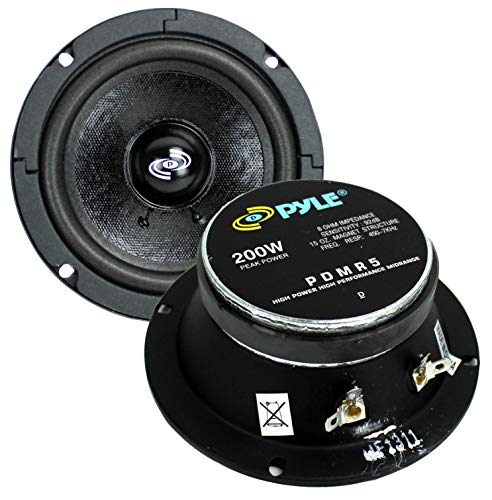 2) PYLE Pro PDMR5 5" 400W Car DJ/Home Mid Bass Altavoces de rango medio conductores de audio