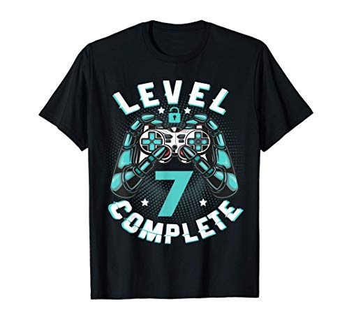 7 Años Cumpleaños videojuego level 7 Complete nacido 2014 Camiseta