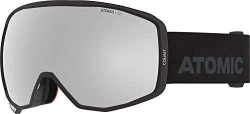 Atomic Máscara de esquí All-Mountain, Unisex, Para tiempo nublado a soleado, Montura mediana, Compatible con gafas de vista, Count Stereo, Negro/Plateado Stereo, AN5106042