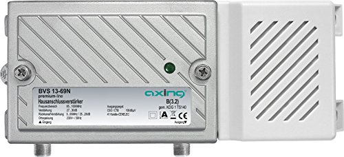 Axing BVS 12 – 69 N hogar Conector de Amplificador Canal Retorno Activo 5 – 65 MHz (1006 MHz, 100dbµv) Plata
