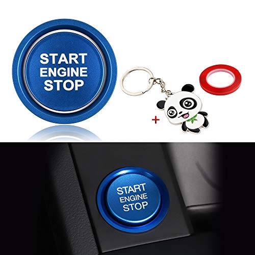 BLINGOOSE Car Engine Start Stop Button Cover Ring Ignition Start Stop Button Trim Push Button Switch Decor Sticker Aleación de Aluminio Accesorios Interior Coche Compatible para Audi A4 A5 A6 A7 A8 Q5